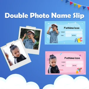 Personalised Book Labels With Child Cartoonised Photo & Name(Double photo)