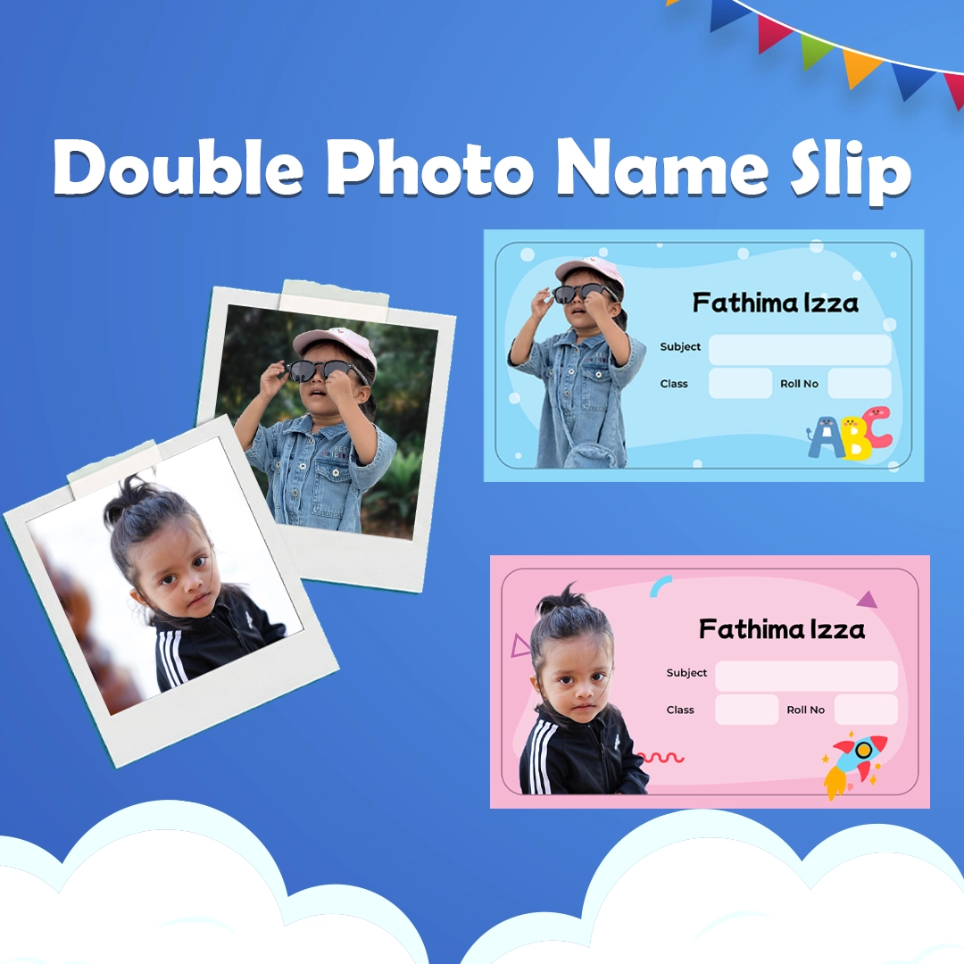 Personalised Book Labels With Child Cartoonised Photo & Name(Double photo)